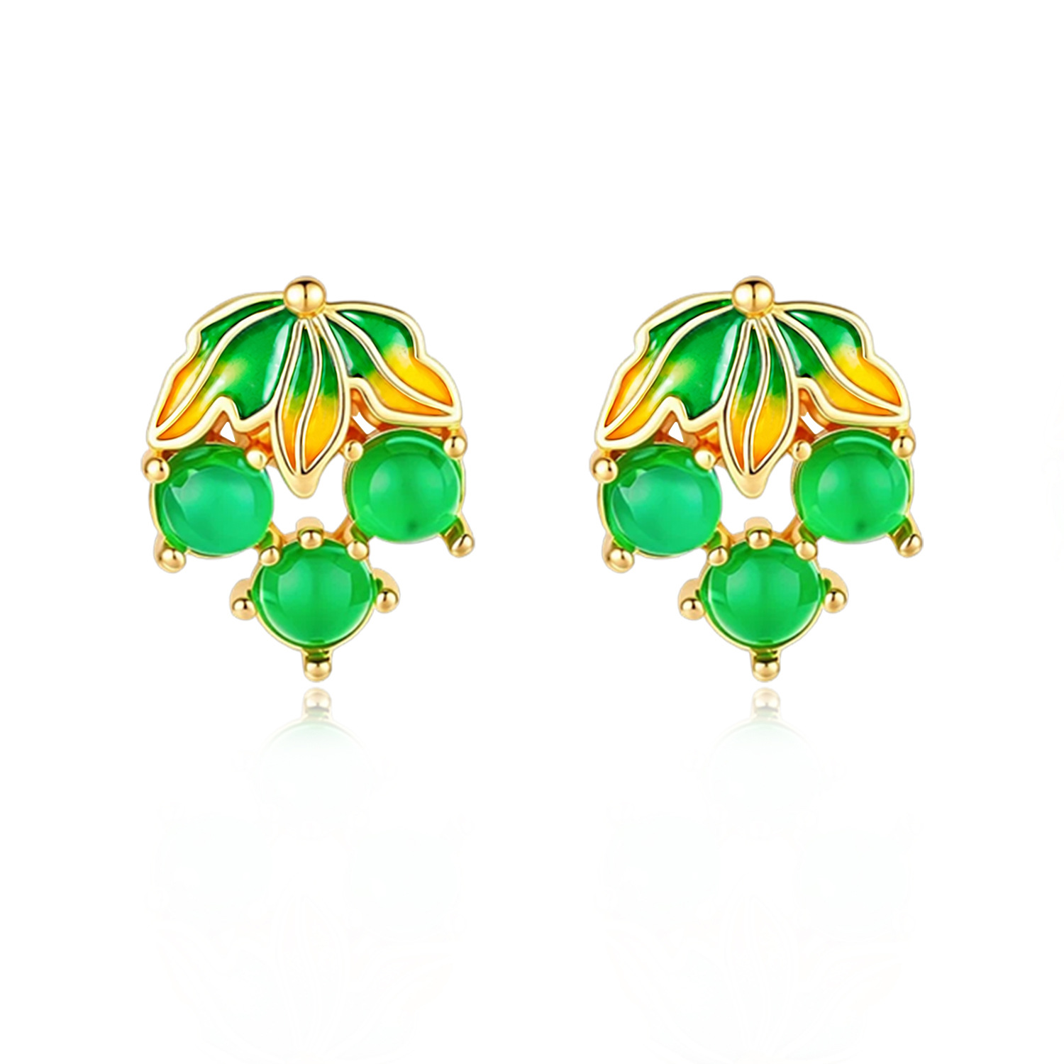 Earrings - Brincos de Jadeíte Birmanesa em Forma