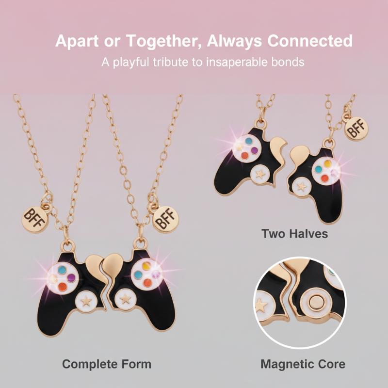 Magnetic Couple Matching Necklaces - 2 peças: colar com pingente de