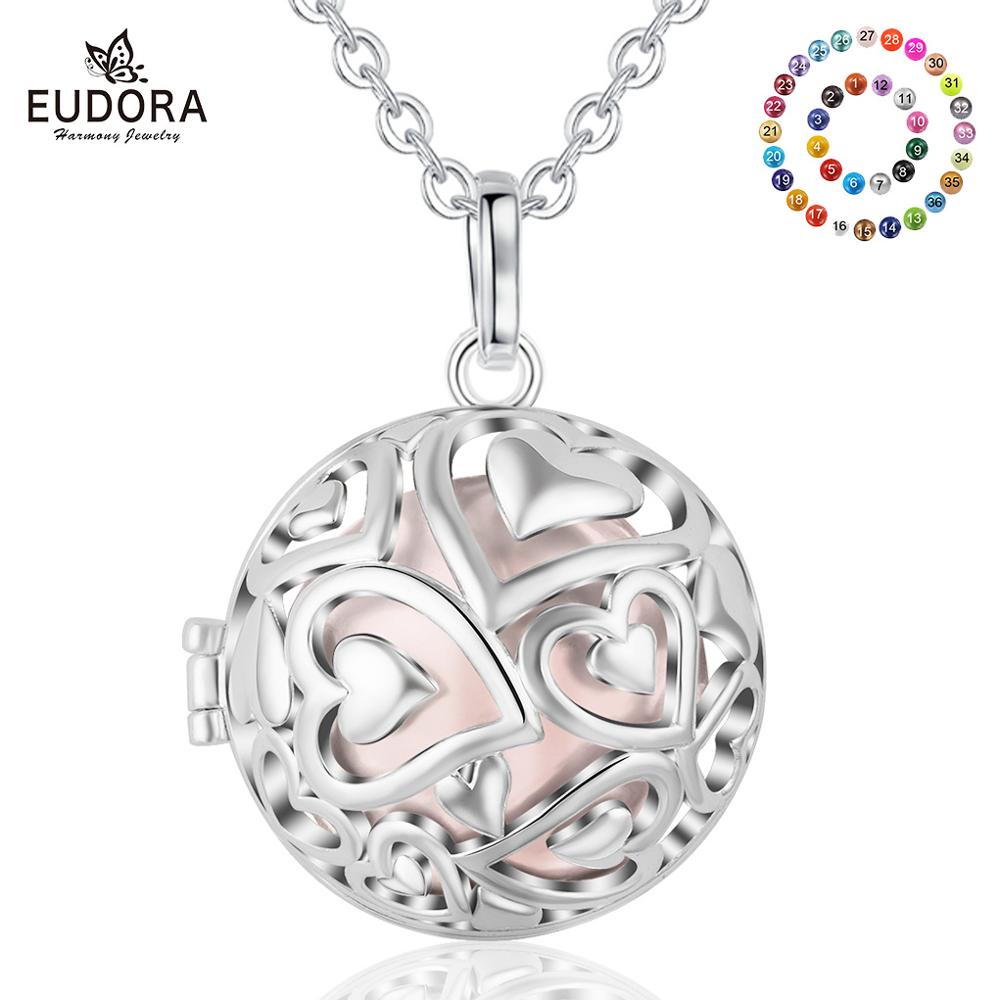 Heart Locket Necklace Photo - Eudora 20mm harmonia bola pingente colar