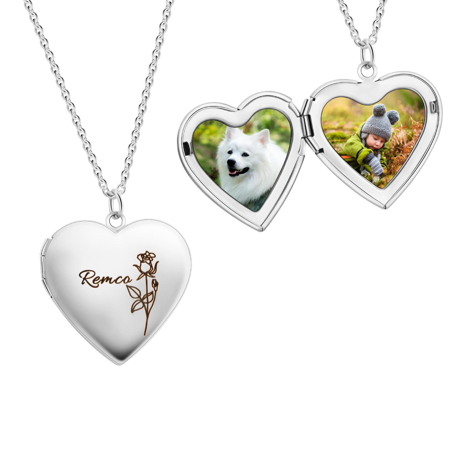 Heart Locket Necklace Photo - Colar com pingente de porta-retratos, cor