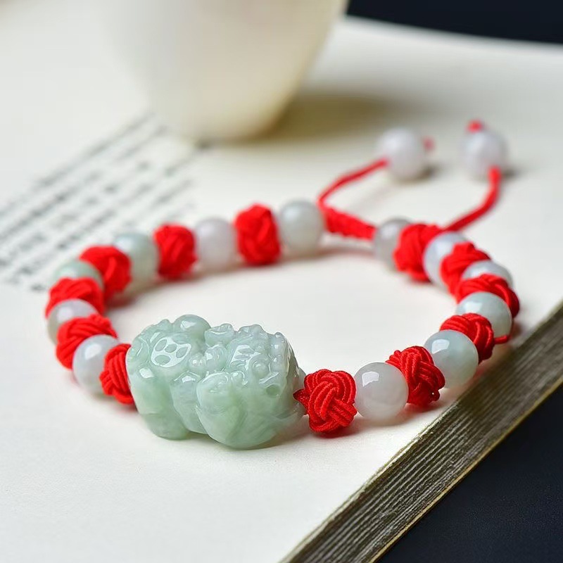 Bracelets - Pulseira de Jadeite Natural Birmanesa Pixiu,