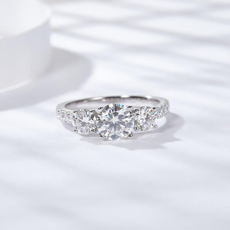 Moissanite Engagement Ring 1 Carat - Htotoh anel de diamante de moissanite,