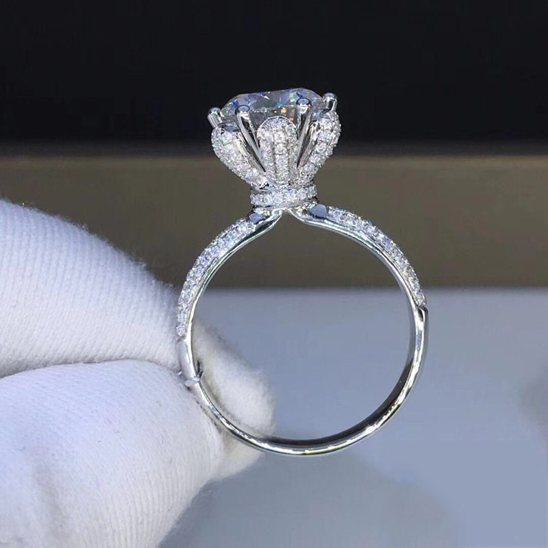 Moissanite Engagement Ring 1 Carat - Anel de Morganita com Diamante Cultivado