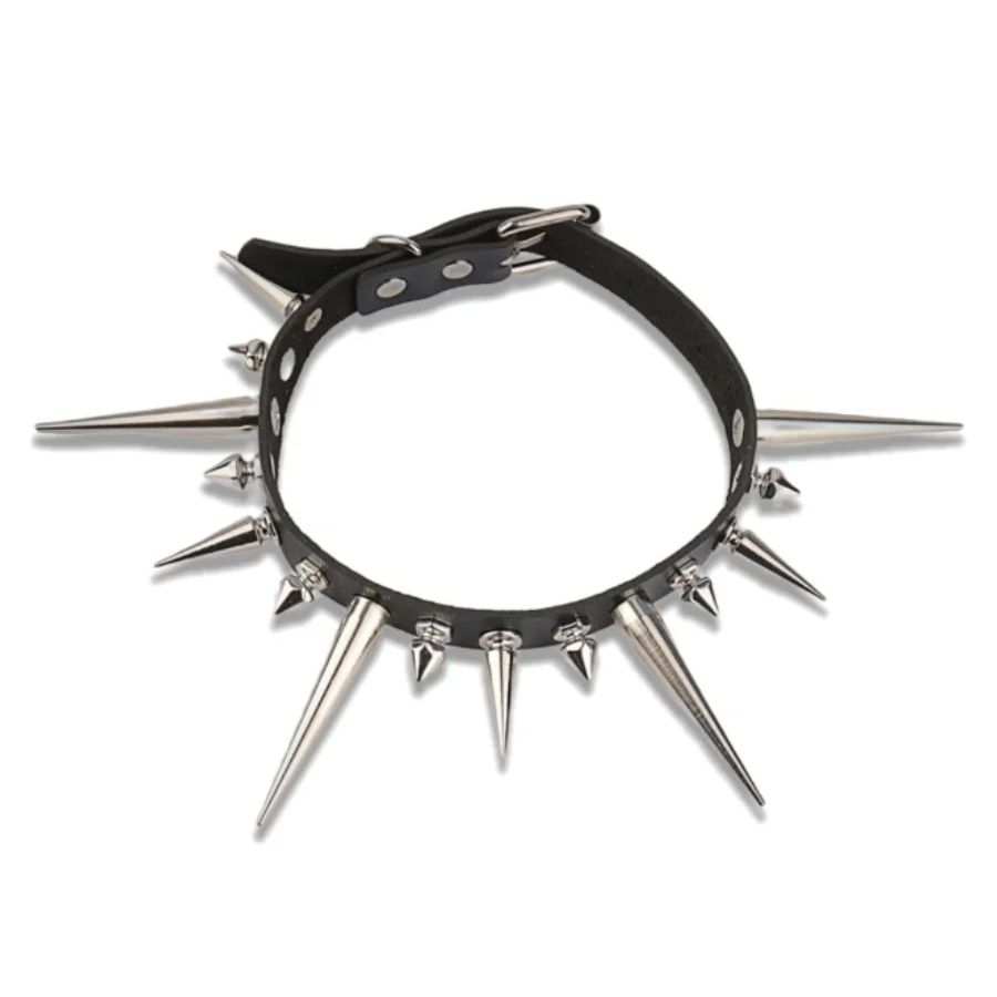 Goth Punk Spike Choker - Goth longo pico gargantilha punk colar