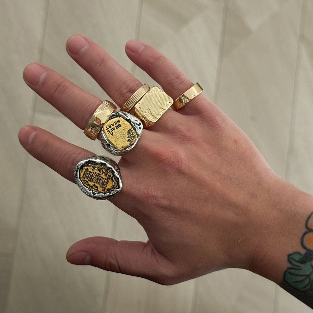 Vintage Punk Knuckle Rings Set - Conjuntos de anéis de dedo, 6