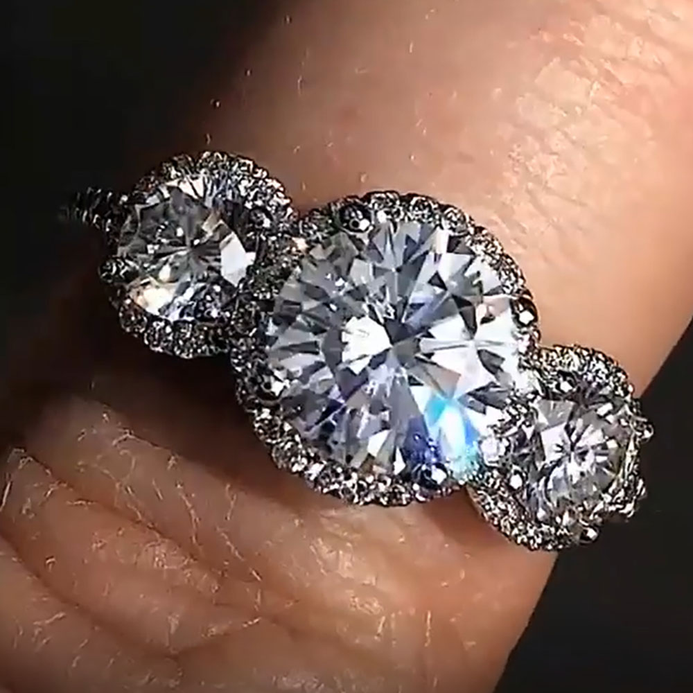 Moissanite Engagement Ring 1 Carat - Personalizado real platina pt950 feminino festa