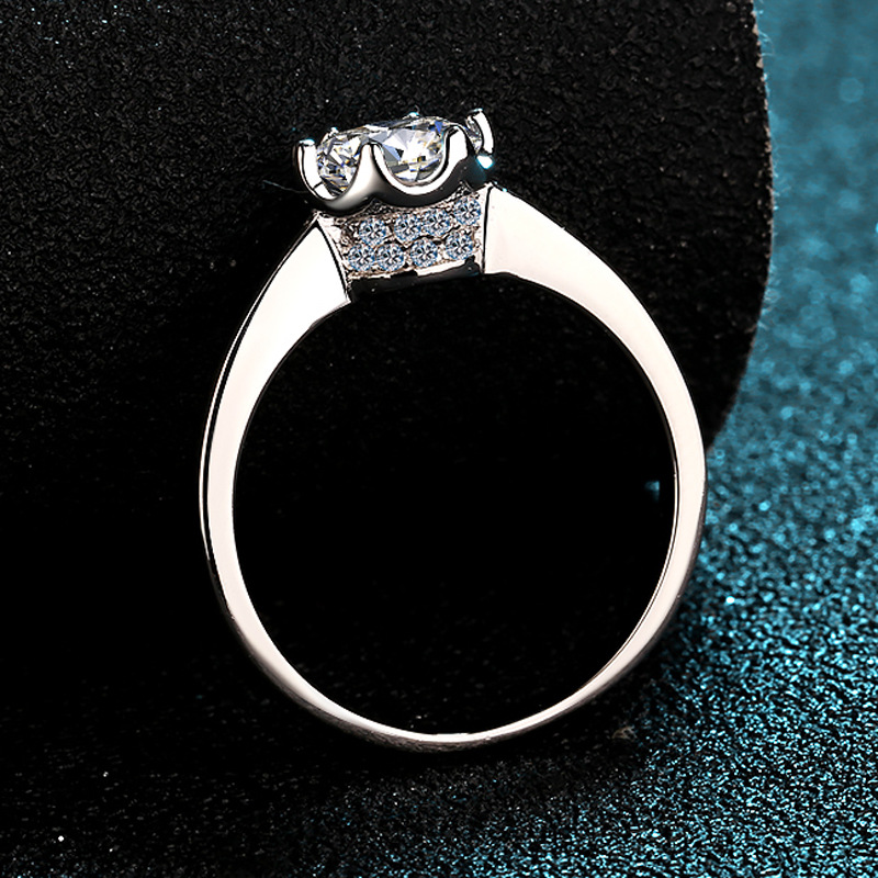 Moissanite Engagement Ring 1 Carat - Anel de Platina PT950 Requintado com