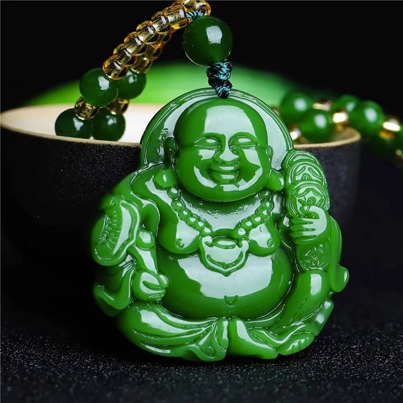Jade Verde Chinês Maitreya Bud - Necklaces avaliação e preço