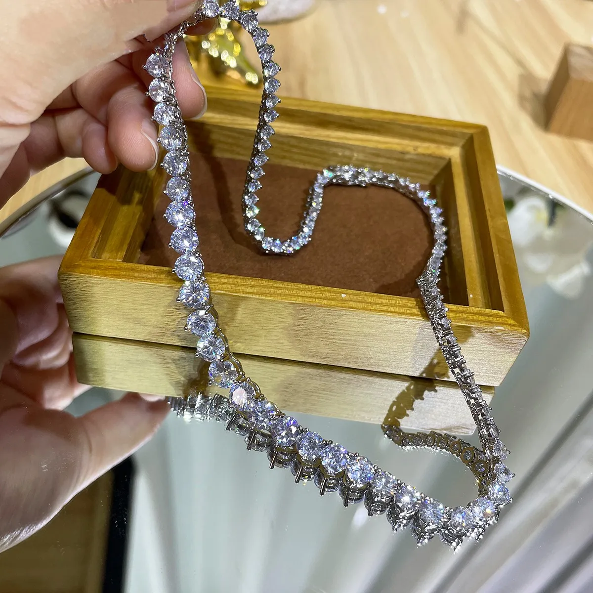 Designer de luxo 7MM Iced Out  - Cross Pendant Necklace Gold avaliação e preço