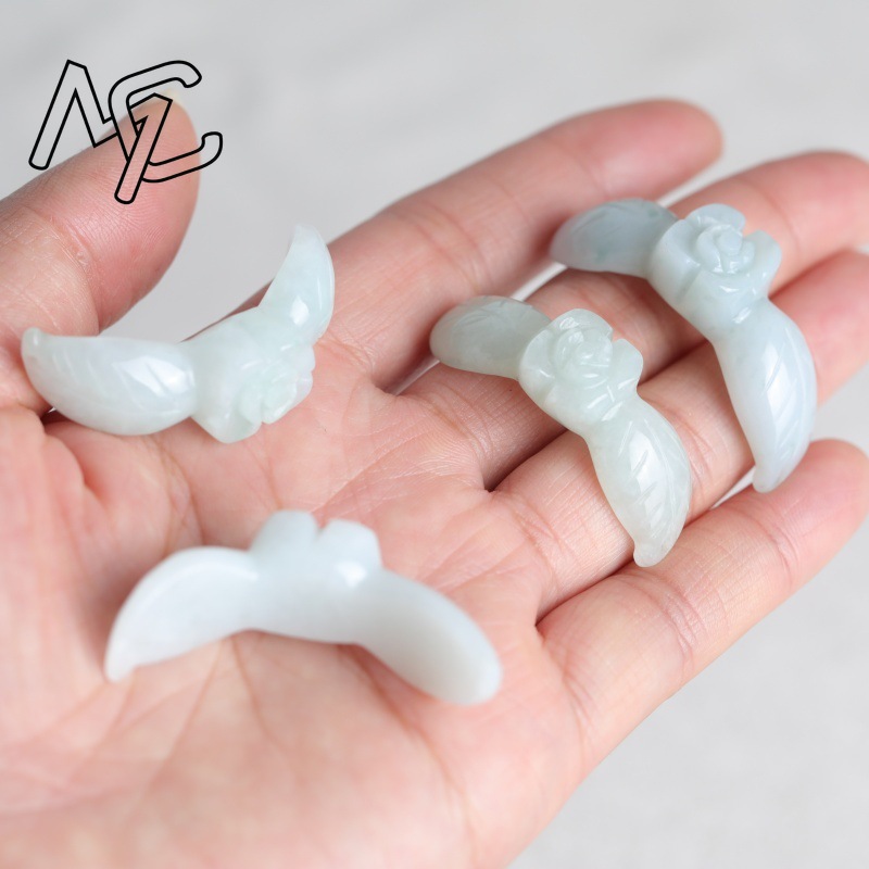 2 Peças de Jade Natural Branco - Earrings avaliação e preço