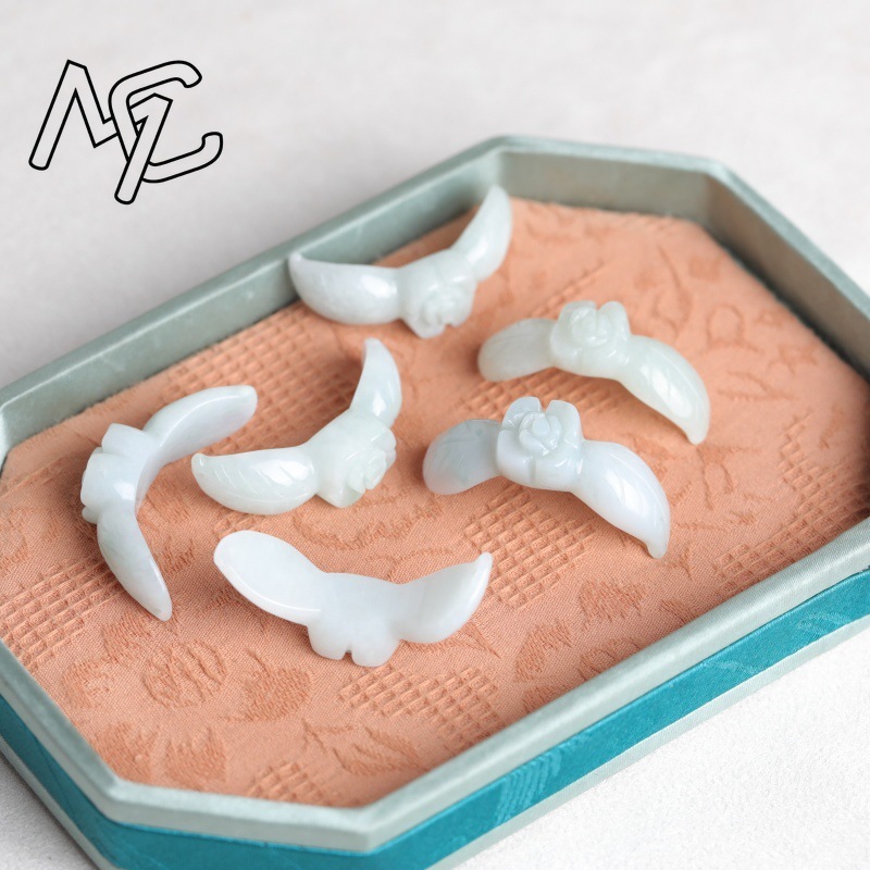 2 Peças de Jade Natural Branco - Earrings avaliação e preço