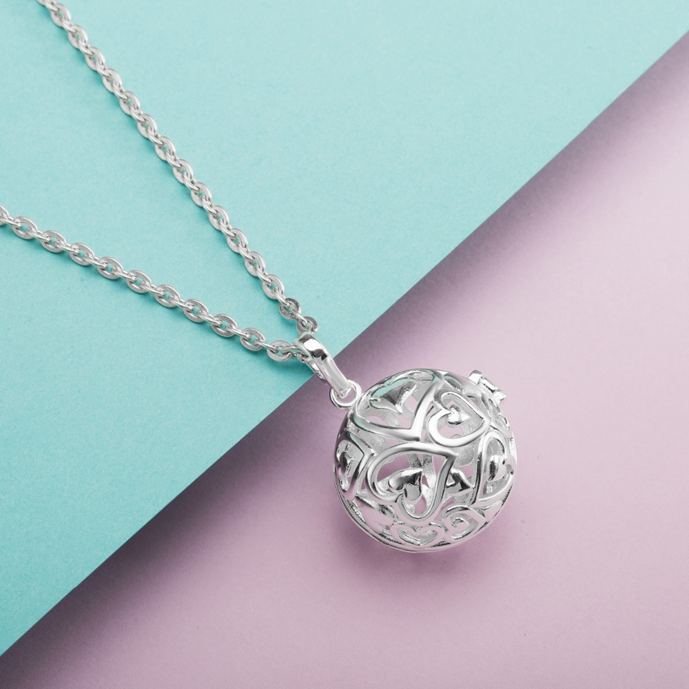 Eudora 20mm harmonia bola ping - Heart Locket Necklace Photo avaliação e preço
