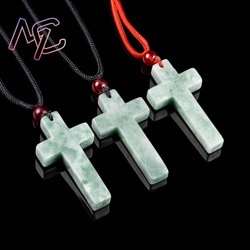 Myanmar jadeite cruz pingente  - Necklaces avaliação e preço