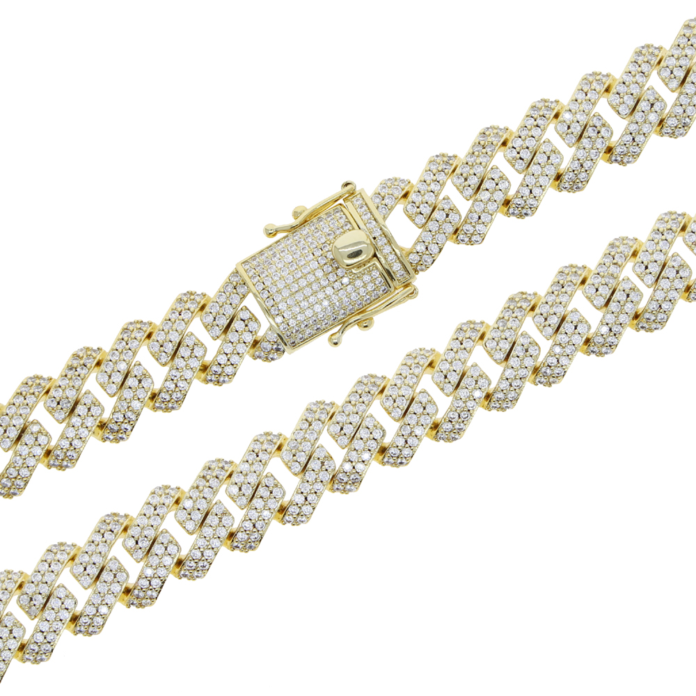 Cz retângulo tornozeleira hip  - Cuban Link Chain 12Mm avaliação e preço