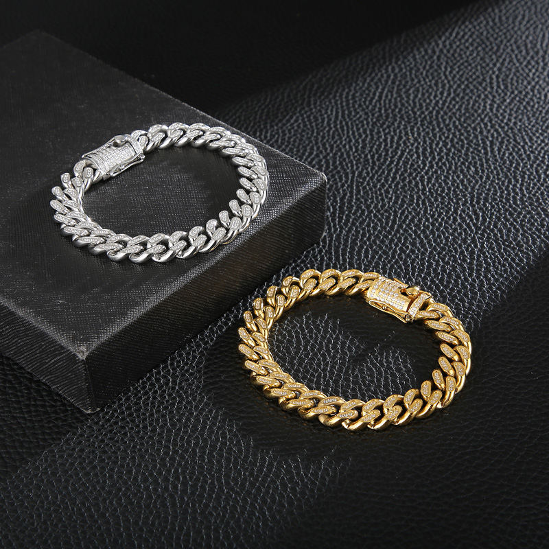 Kalen 12mm cnc strass cubana c - Cuban Link Chain 12Mm avaliação e preço
