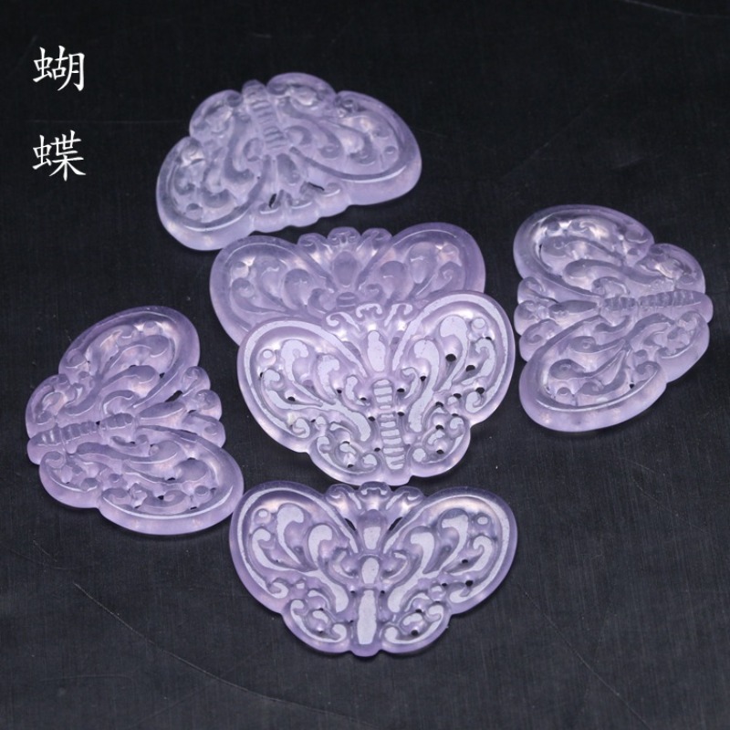 2pc natural roxo jade oco para - Necklaces avaliação e preço