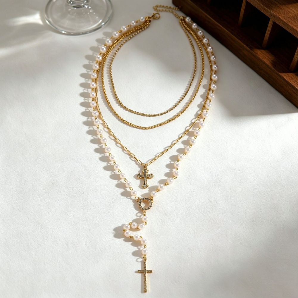 Colar elegante com pingente em - Layered Pendant Necklace Aesthetic avaliação e preço