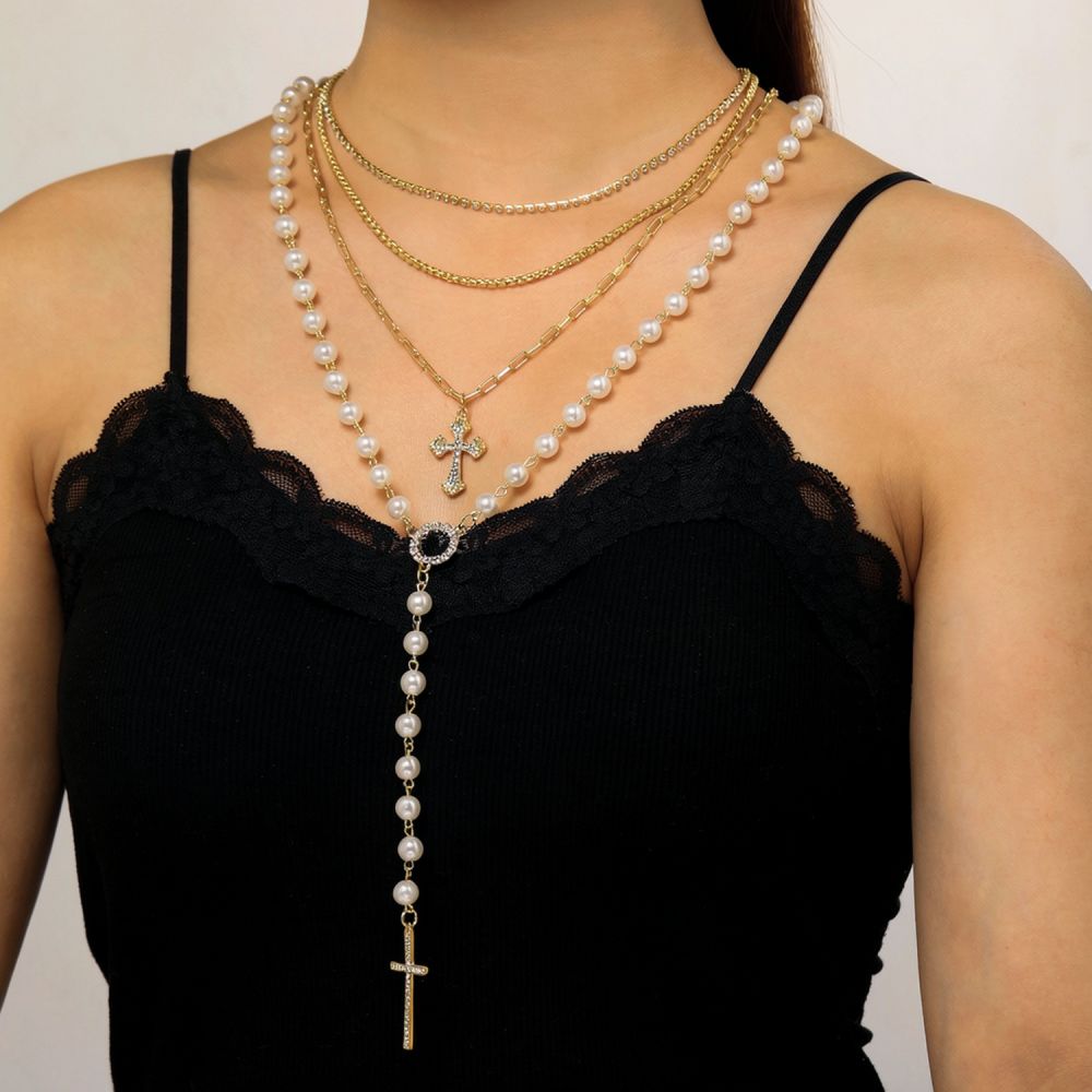 Colar elegante com pingente em - Layered Pendant Necklace Aesthetic avaliação e preço