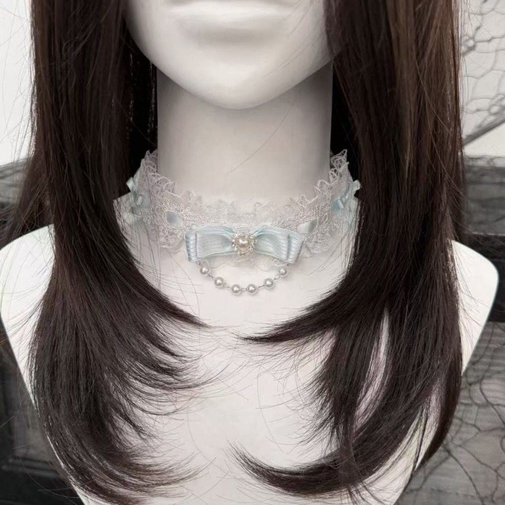 Colar Choker de Renda com Laço - Pearl Choker Necklace Vintage avaliação e preço