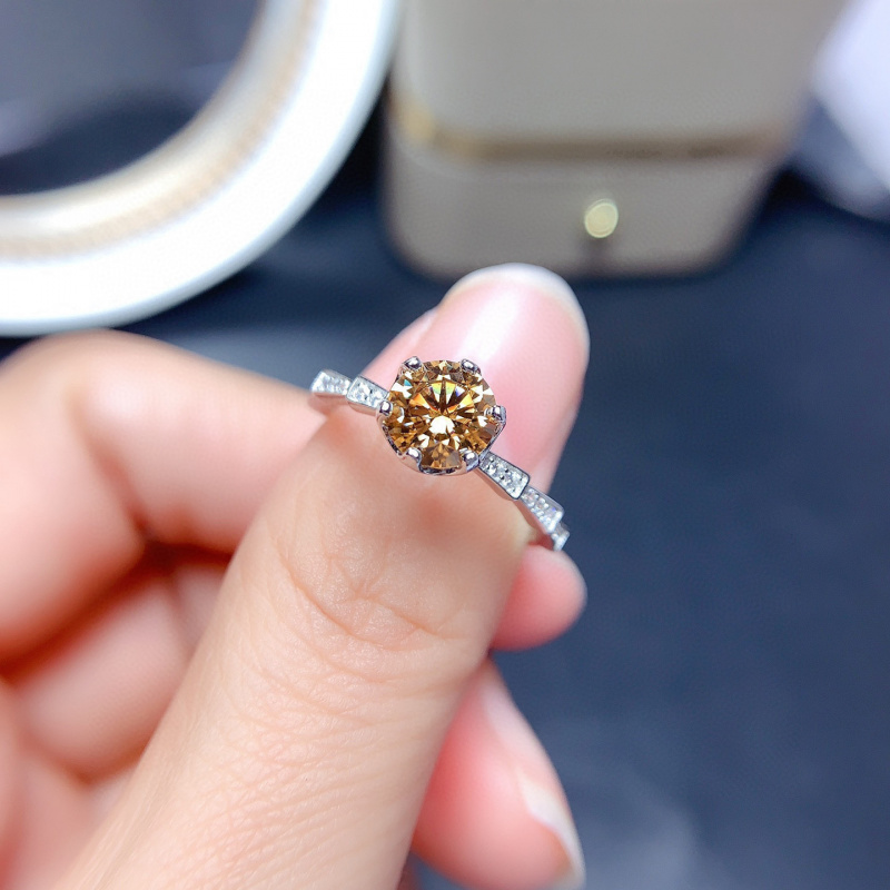 Anel de Morganita com Diamante - Moissanite Engagement Ring 1 Carat avaliação e preço