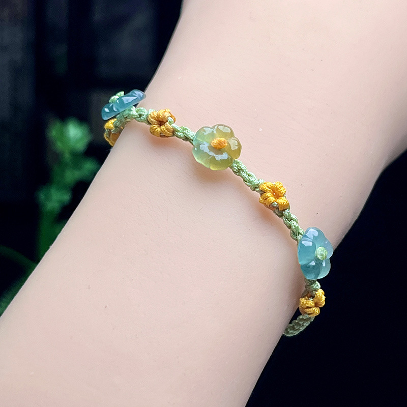 Myanmar jadeite flor pulseira  - Bracelets avaliação e preço