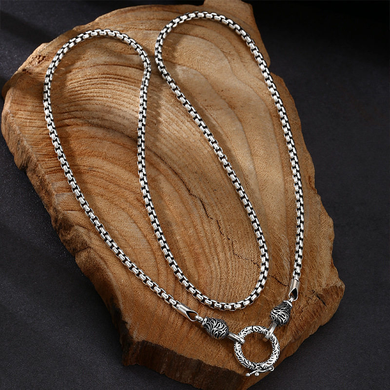 OUYADI Colar de Cadeia Retro e - 925 Sterling Silver Chain Necklace Men avaliação e preço