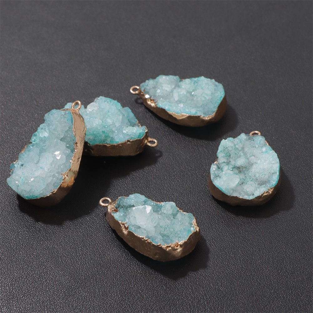 Pingente de geodo de ágata nat - Crystal Pendant Necklace Natural Stone avaliação e preço