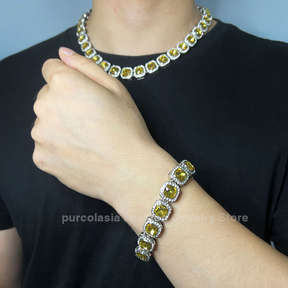 Brilhante multi cores iced out - Cuban Link Chain 12Mm avaliação e preço