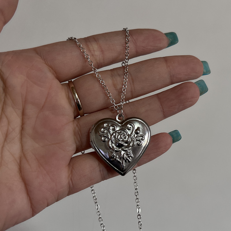 Coração moldura de foto pingen - Heart Locket Necklace Photo avaliação e preço