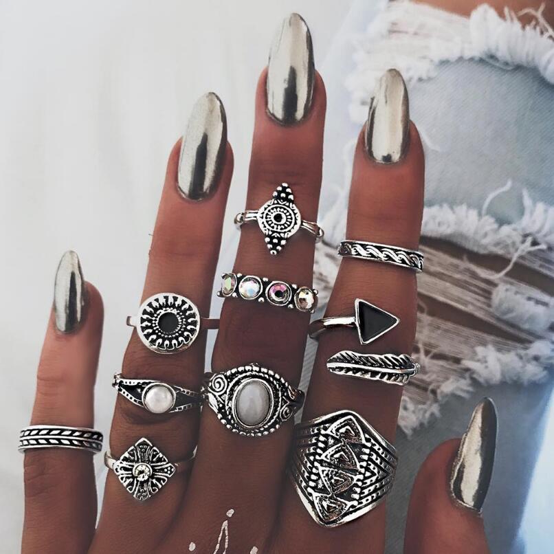 Meyfflin conjunto de anel de j - Vintage Punk Knuckle Rings Set avaliação e preço
