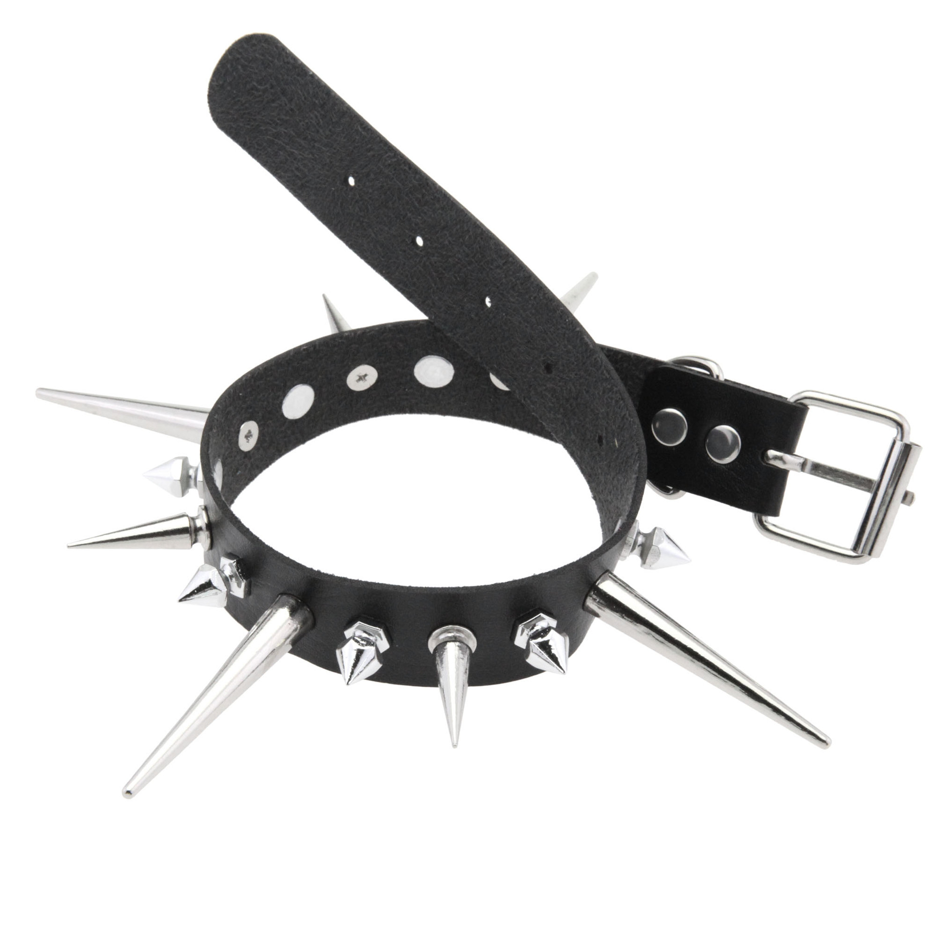 Goth longo pico gargantilha pu - Goth Punk Spike Choker avaliação e preço
