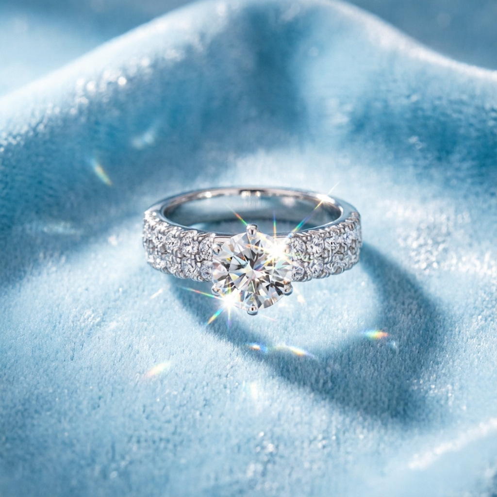 Anel de diamante moissanite 10 - Moissanite Engagement Ring 1 Carat avaliação e preço