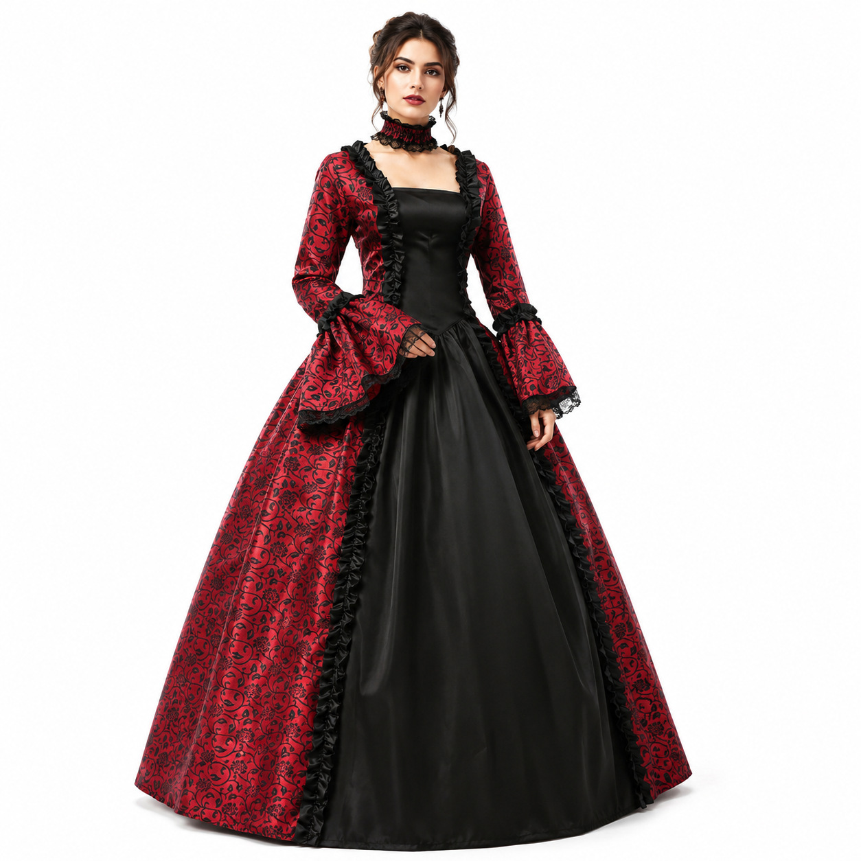 Vestido Maxi Vintage Medieval  - Necklaces avaliação e preço