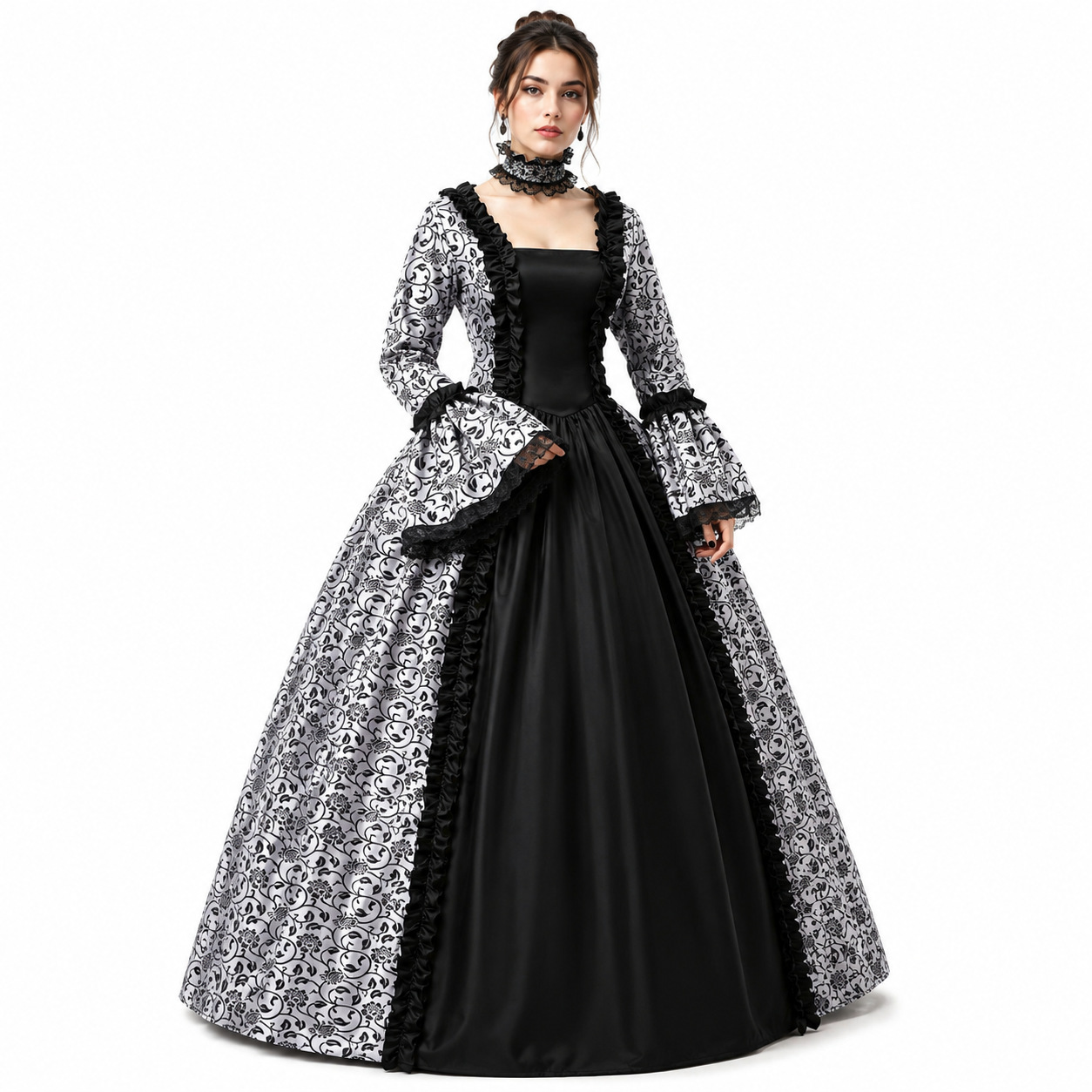 Vestido Maxi Vintage Medieval  - Necklaces avaliação e preço