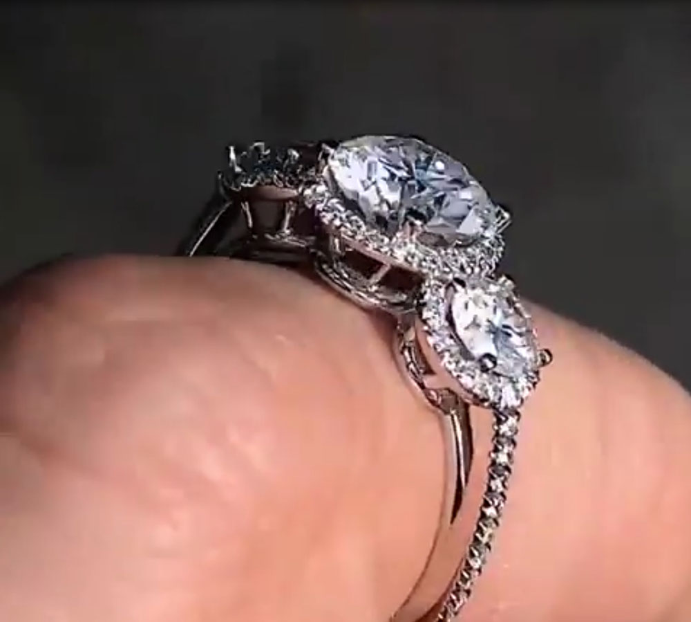 Personalizado real platina pt9 - Moissanite Engagement Ring 1 Carat avaliação e preço