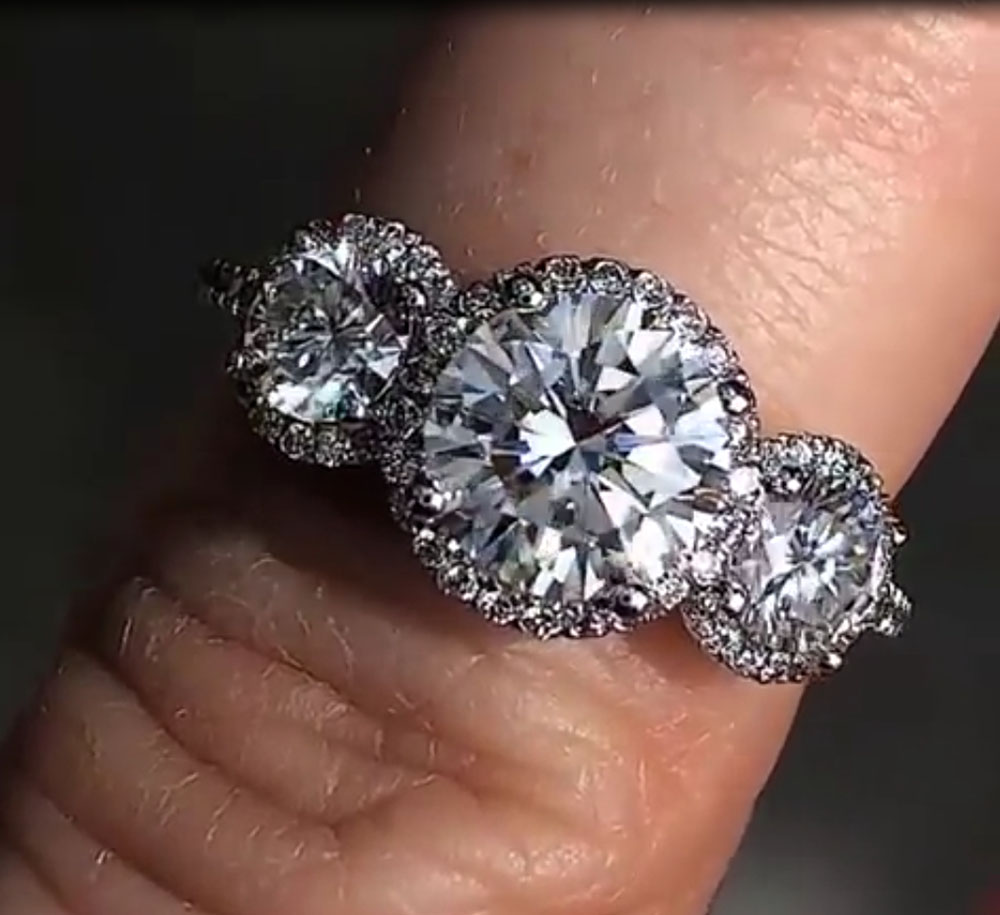 Personalizado real platina pt9 - Moissanite Engagement Ring 1 Carat avaliação e preço