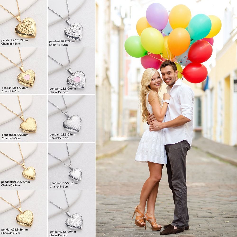 Colar DIY com Foto e Imagem Lo - Heart Locket Necklace Photo avaliação e preço